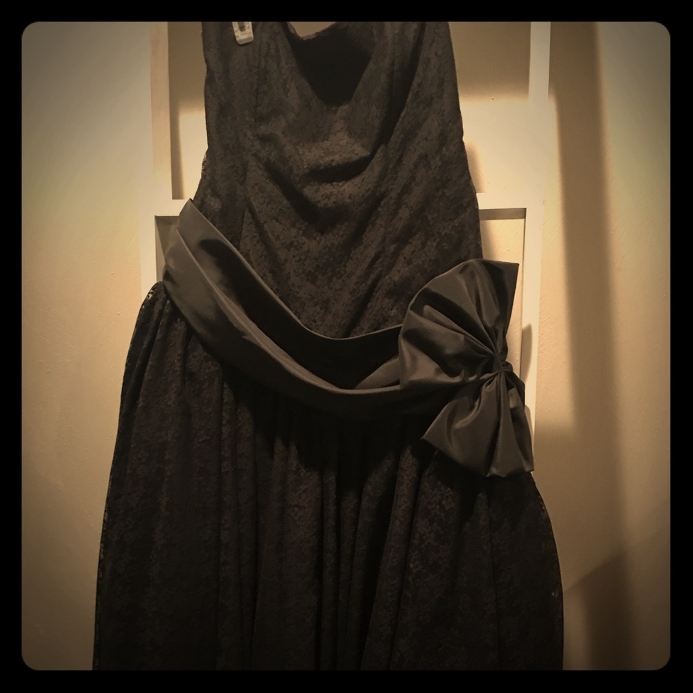 Vintage Prom Dress Black Lace